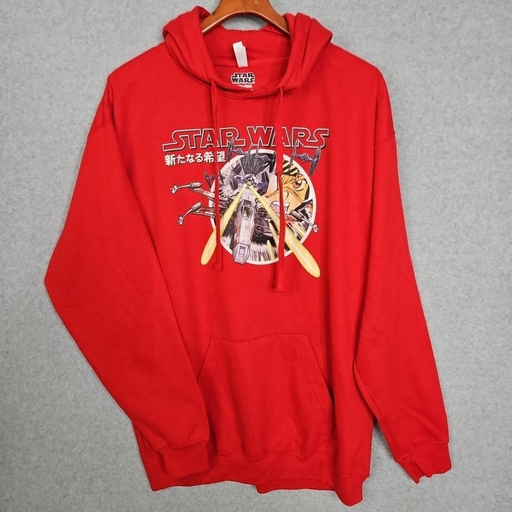 Star Wars Kanji Red‎ Five Action Hoodie Men's Size XL New
